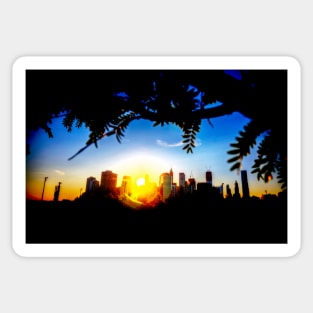 Manhattan Skyline Sunset Sticker